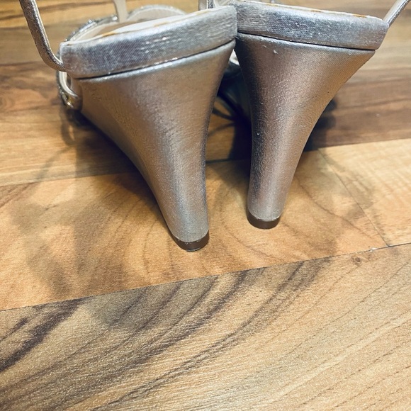 David's Bridal Metallic Strappy Heels - Picture 2 of 6